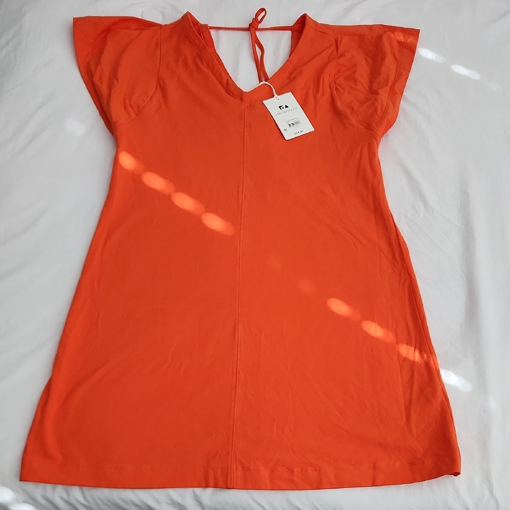Women’s Orange Tie-Back Casual Dress